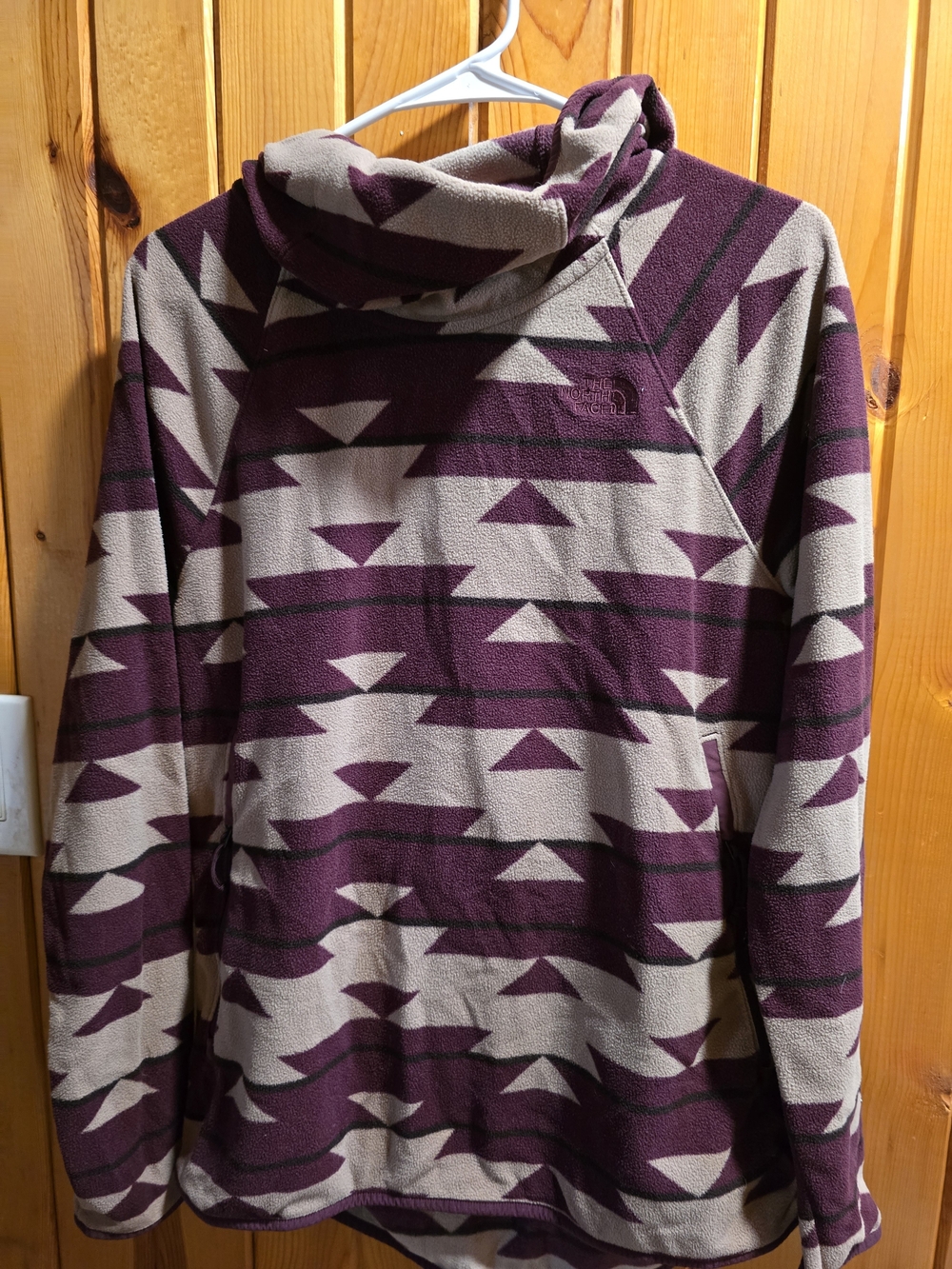 The North Face Purple & Tan Geometric Fleece Pullover